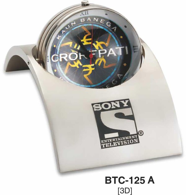 Silver Bridge Shape Desktop With Clock