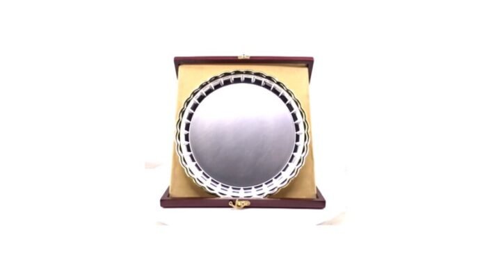 Silver Metal Salver With A Wooden Box – Premium Ceremonial Recognition Award