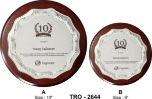 Silver Trim Round Salver – Premium Service Anniversary & Loyalty Award