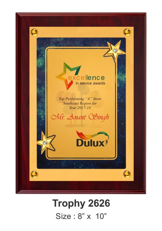 Star Performer Plaque with Gem Accents – Premium Retail & Performance Recognition Award
