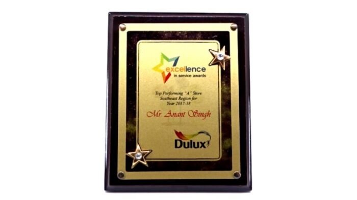 Star Performer Plaque with Gem Accents – Premium Retail & Performance Recognition Award