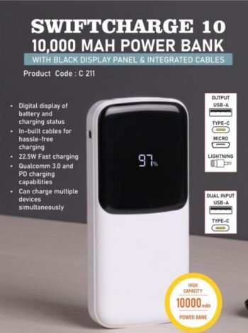 SwiftCharge 10: 10,000 mAh Power Bank with...