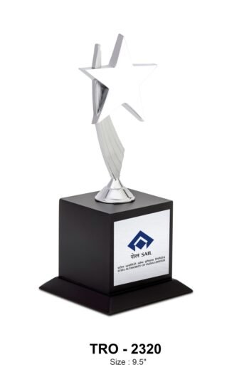 Premium Metal Cut Star Trophy Silver –...