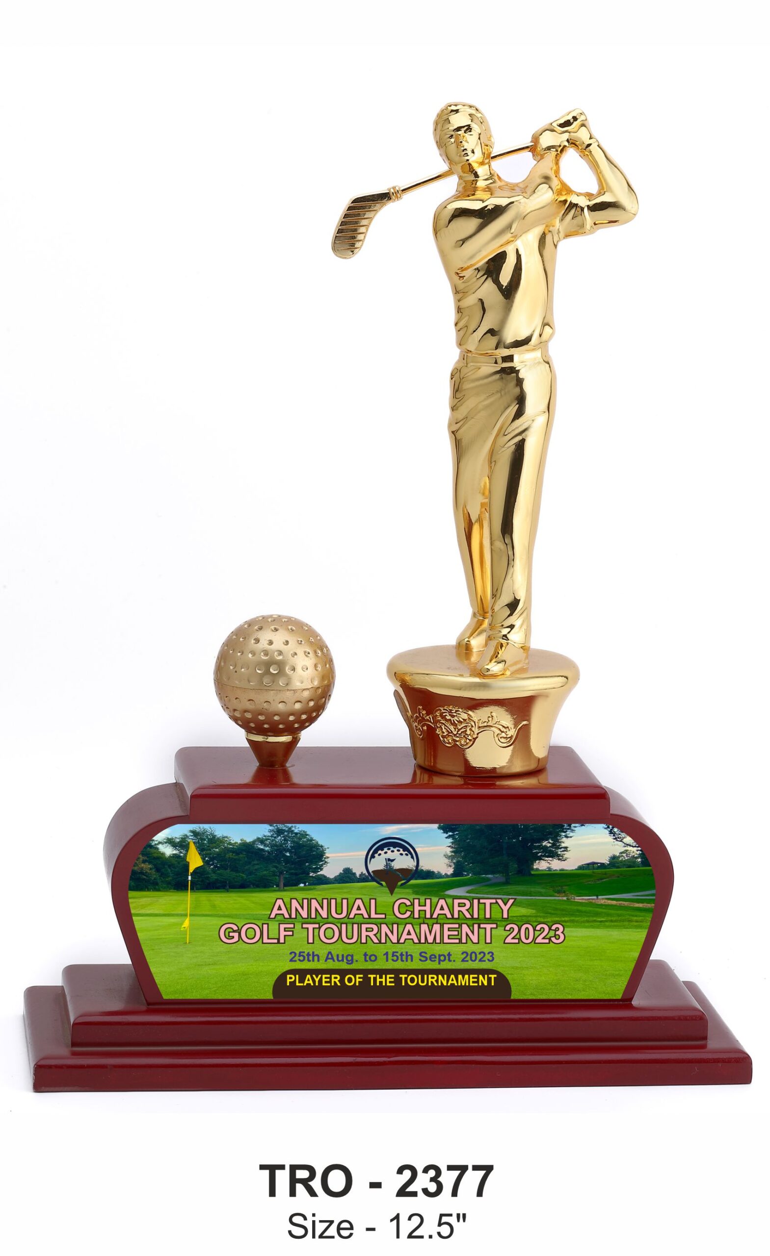 GOLF FIELD TROPHY WITH FIGURINE