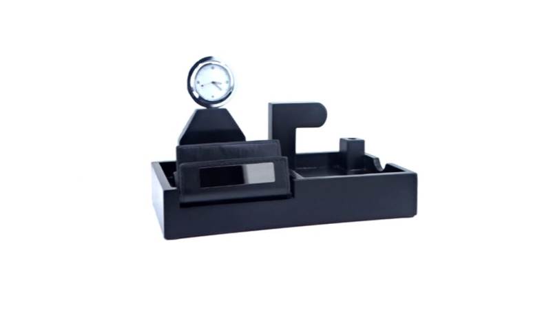 Time, Order & Elegance – Premium Executive Desk Organizer with Clock