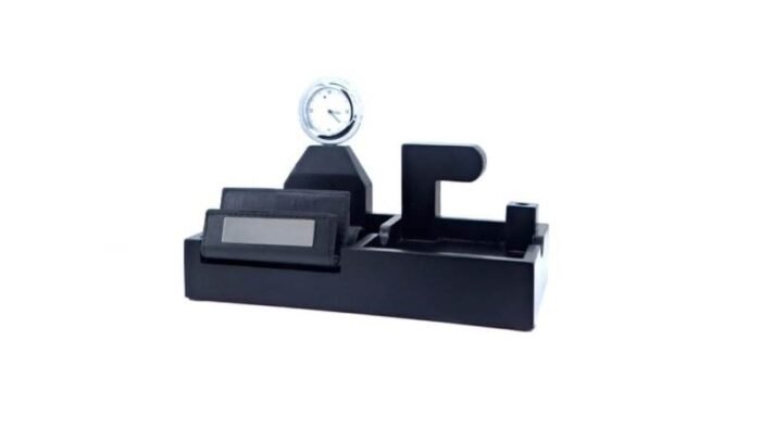 Time, Order & Elegance – Premium Executive Desk Organizer with Clock