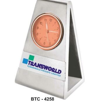 Triangular Steel Desk Clock – Modern Desk...