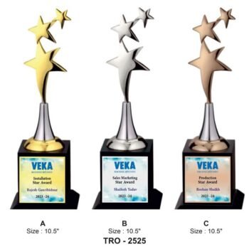 Triple Star in Metallic Finish Trophy –...