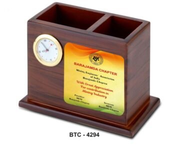 Twin Pen Stand With Clock – Elegant...