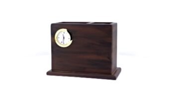 Twin Pen Stand With Clock – Elegant...