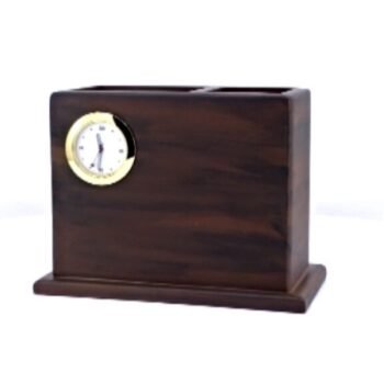 Twin Pen Stand With Clock – Elegant...