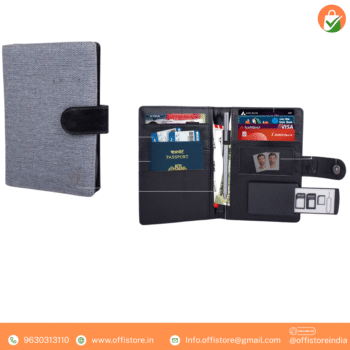 Gray Canvas Passport Holder with SIM Card Case – Travel Smart & Organized