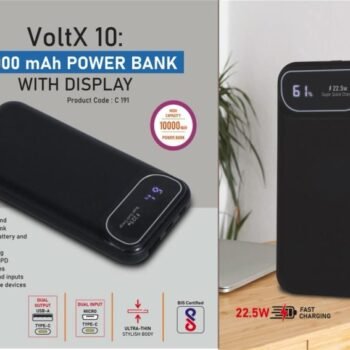 VoltX 10 10000 mAh Power Bank with Display & Fast Charging