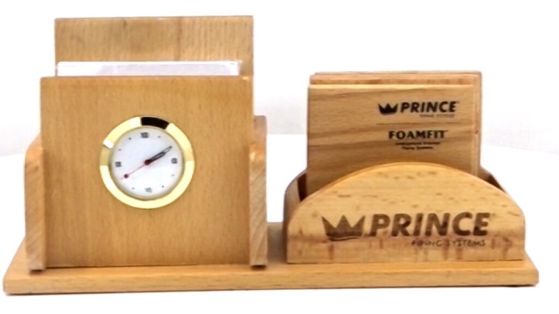Wooden Coaster Mobile Stand with Clock