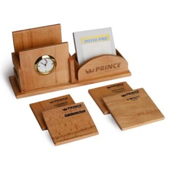 Wooden Coaster Mobile Stand with Clock –...
