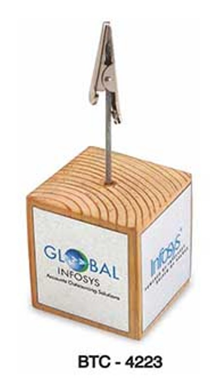 Wooden Cube Memo Holder