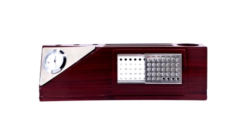 Wooden Desk Organizer With Perpetual Calendar
