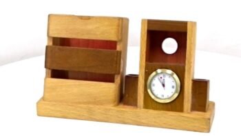 Wooden Perpetual Calendar with Clock – Corporate...