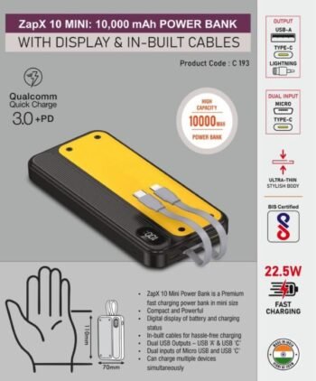 ZapX 10 Mini: 10,000 mAh Power Bank...