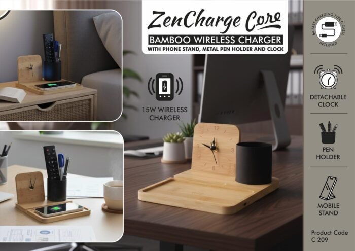 ZenCharge Core Bamboo Wireless Charger