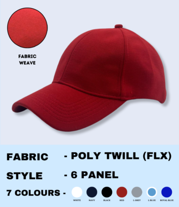 Cap Poly Twill – Red Premium 6-Panel Stylish Cap