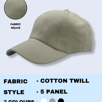 Cap Cotton Twill-Grey Premium 6-Panel Casual & Sporty Cap