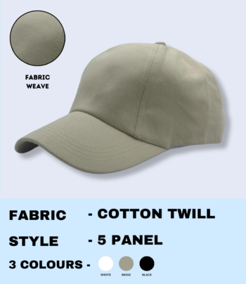 Cap Cotton Twill-Grey Premium 6-Panel Casual & Sporty Cap