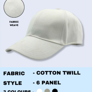 Cap Cotton Twill-white Premium 6-Panel Casual & Sporty Cap