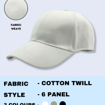 Cap Cotton Twill-white Premium 6-Panel Casual & Sporty Cap
