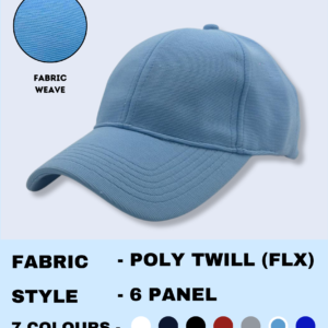 Cap Poly Twill – Light Blue Premium 6-Panel Stylish Cap