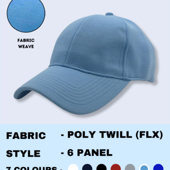Cap Poly Twill – Light Blue Premium 6-Panel Stylish Cap