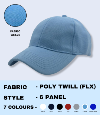 Cap Poly Twill – Light Blue Premium 6-Panel Stylish Cap