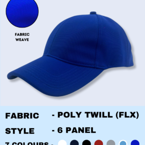 Cap Poly Twill – Royal Blue Premium 6-Panel Stylish Cap