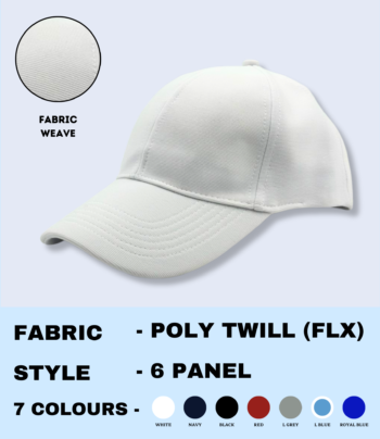 Cap Poly Twill – white Premium 6-Panel Stylish Cap