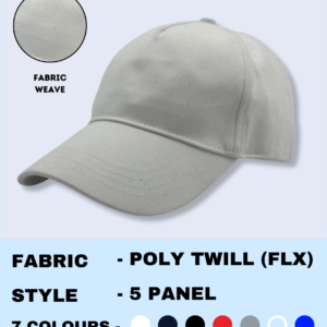 Cap Poly Twill – Grey Premium 6-Panel Stylish Cap