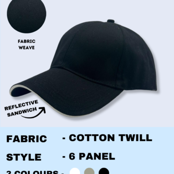 Cap Cotton Twill-Black Premium 6-Panel Casual & Sporty Cap
