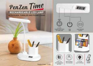 Rechargeable LED lamp with Clock