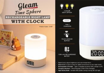 Gleam Time Sphere Soft Touch Rechargeable Night...