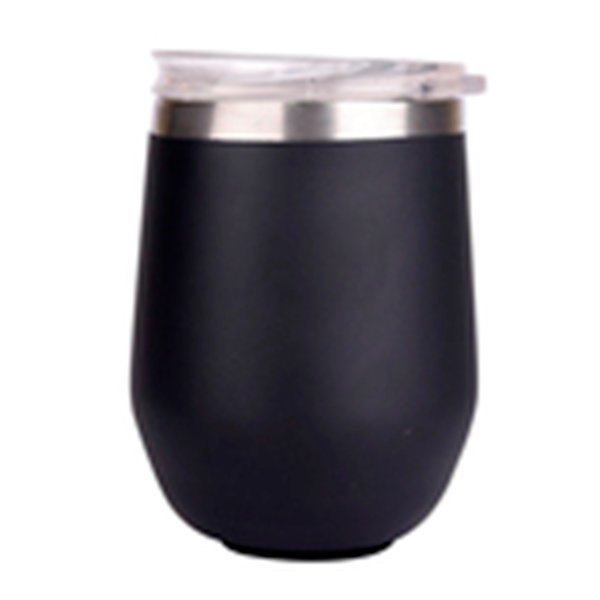300ml Black Matte Finished Stainless Steel Mug with Lid