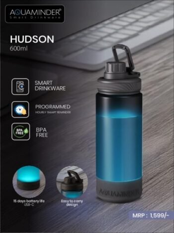 Aquaminder Hudson 600ml Smart Water Bottle...