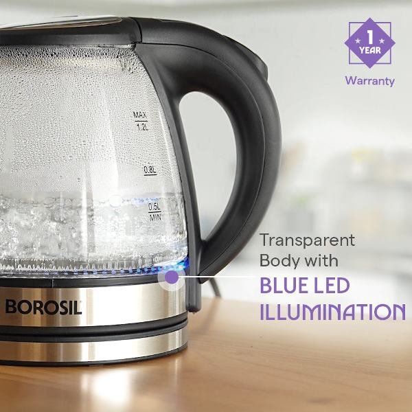 Borosil Crystal Electric Glass Kettle
