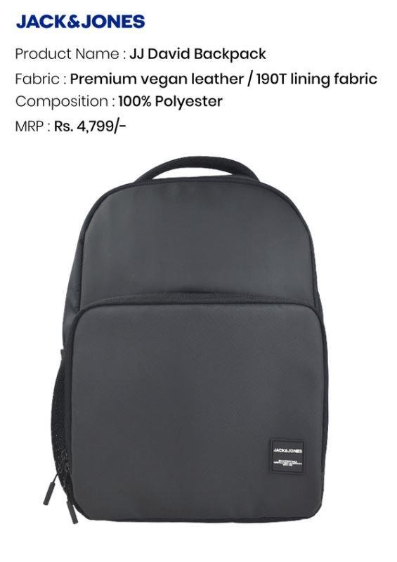 Jack & Jones JJ David Backpack – Black