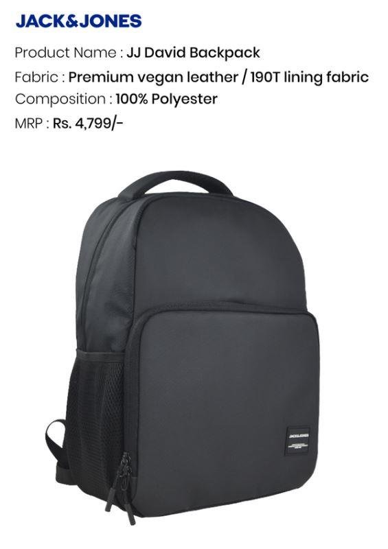 Jack & Jones JJ David Backpack – Black