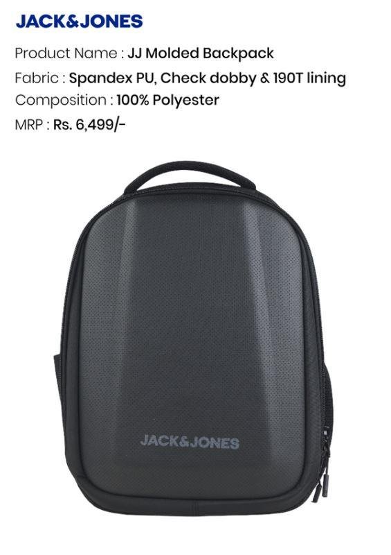 Jack & Jones JJ Molded Backpack – Black