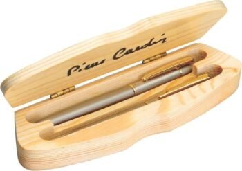 Pierre Cardin Eiffel Tower Premium Gift Set – Satin Nickel Twist Ball Pen & Roller Pen Set