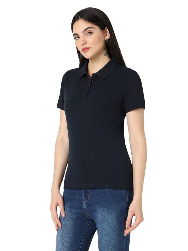 Vero Moda Solid Plain Polo (1)