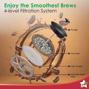 Wonderchef French Press Coffee & Tea Maker – 600ml