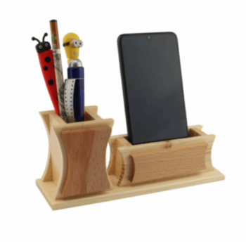 OS376 Wooden Pen Stand With Mobile Stand...