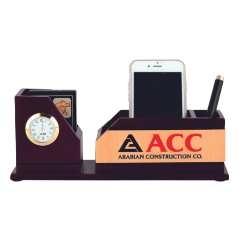 Premium Corporate Desk Organizer with Clock - WK39