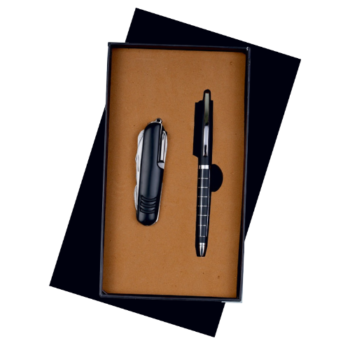 Two-in-One Checker Metal Pen & Swiss Knife...